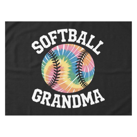 Softball-Oma Tischdecke (Vorderseite (Horizontal))