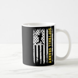 Softball Oma Vintage USA Amerikanische Flagge Kaffeetasse