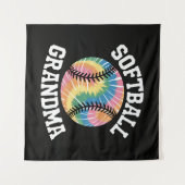 Softball-Oma Wandteppich (Vorderseite (Horizontal))