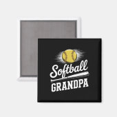 Softball-Opa _2 Magnet (Vorderseite/Rückseite)