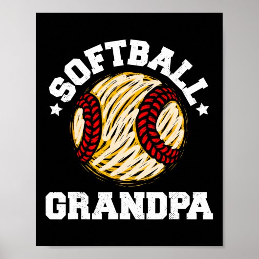Softball-Opa bedrängt Vintage lustiger Opa Poster (Vorne)