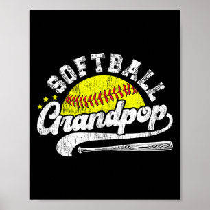 Softball-Opa eines Softball-Spielers Großvater Poster