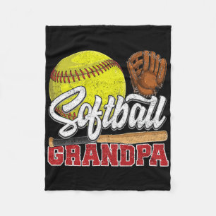 Softball Opa Softball Player Game Day Father's Fleecedecke