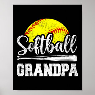 Softball-Opa Softball-Spieler Spieltag Vatertag Poster