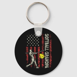 Softball-Opa-US-Flag-Geschenke-Vater-Männer-Patrio Schlüsselanhänger