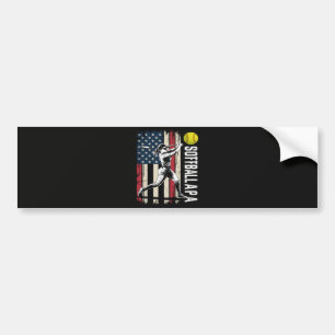 Softball Papa Amerikanische US-Flagge Autoaufkleber