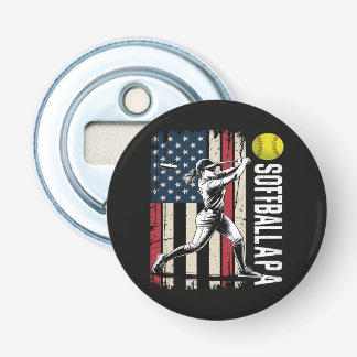 Softball Papa Amerikanische US-Flagge Flaschenöffner