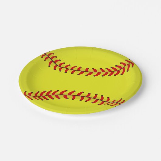 Softball Pappteller (Schrägansicht)