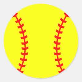 Softball-Party-Aufkleber, Geburtstagsaufkleber Runder Aufkleber