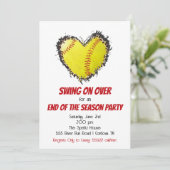 Softball-Party-Einladung Einladung (Stehend Vorderseite)