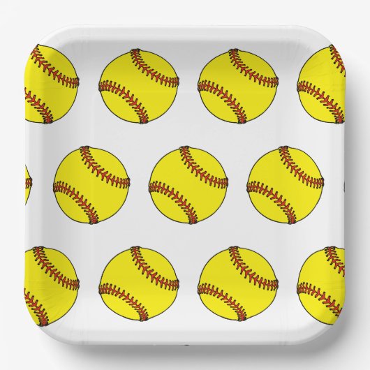 Softball-Party-Tellerplatten Pappteller (Vorderseite)