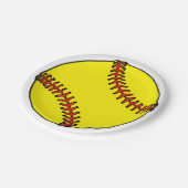 Softball-Party-Tellerplatten Pappteller (Schrägansicht)
