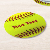 Softball personalisieren Aquamarine Ball Caoch Runder Pappuntersetzer (Angewinkelt)