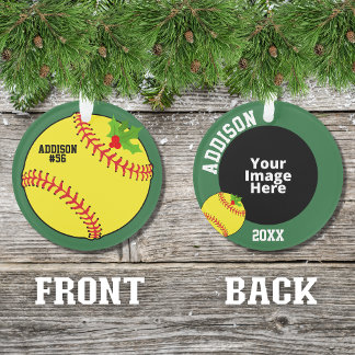 Softball Personalisiertes Foto Weihnachten Ornament