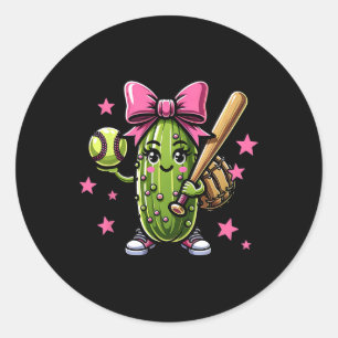 Softball Pickle Sports Girls Baseball mit rosa Bo Runder Aufkleber
