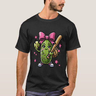 Softball Pickle Sports Girls Baseball mit rosa Bo T-Shirt