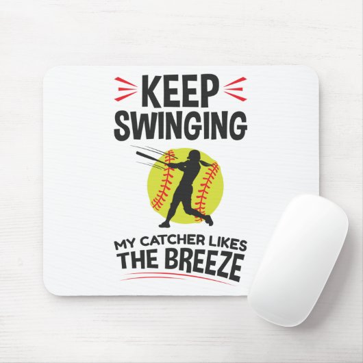 Softball Pitcher Behalte Swinging Catcher Breeze Mousepad (Mit Mouse)