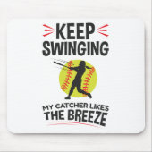 Softball Pitcher Behalte Swinging Catcher Breeze Mousepad (Vorne)