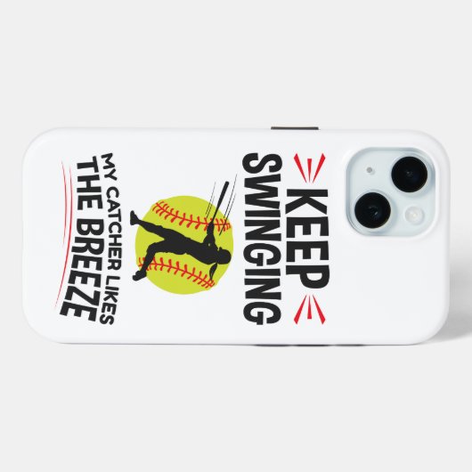 Softball Pitcher Funny Behalten Schwingen Brise Case-Mate iPhone Hülle (Rückseite (Horizontal))