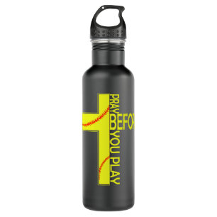 Softball Pitcher Hitter Catcher Beten, bevor Sie p Edelstahlflasche