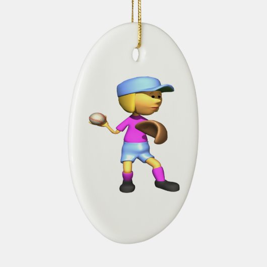 Softball-Pitcher Keramikornament (Rechts)