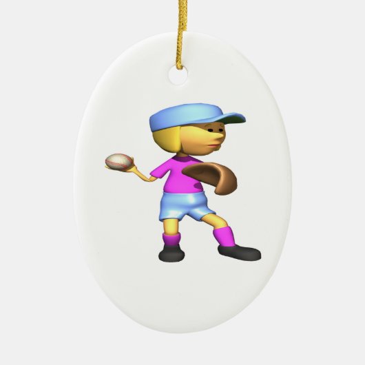 Softball-Pitcher Keramikornament (Vorne)