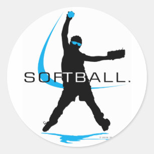 Softball - Pitcher Runder Aufkleber