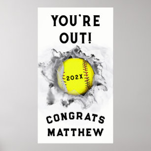 Softball Player Abschluss Poster