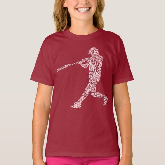 Softball Player Baseball Player Art T-Shirt (Vorderseite)
