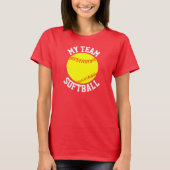 Softball Player Benutzerdefinierter T - Shirt- und T-Shirt (Vorderseite)