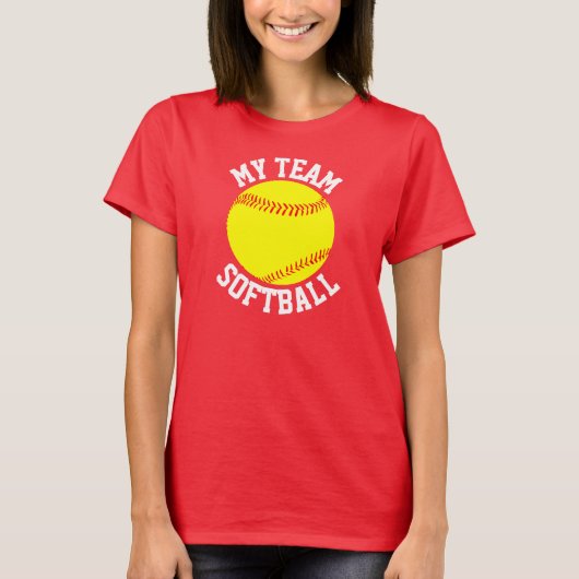 Softball Player Benutzerdefinierter T - Shirt- und T-Shirt (Vorderseite)