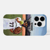 Softball Player Catcher mit Ihrem Namen und Ihrer iPhone Hülle (Rückseite (Horizontal))