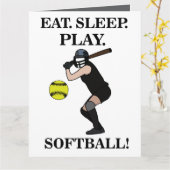 Softball Player Coach Sports Party Karte (Gelbe Blume)