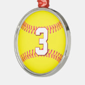 Softball Player Custom Jersey Nummer Weihnachten Ornament Aus Metall (Links)