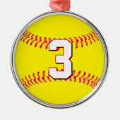 Softball Player Custom Jersey Nummer Weihnachten Ornament Aus Metall (Vorne)
