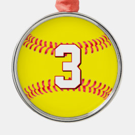 Softball Player Custom Jersey Nummer Weihnachten Ornament Aus Metall