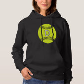 Softball Player Favorite Letter Initial D Hoodie (Vorderseite)