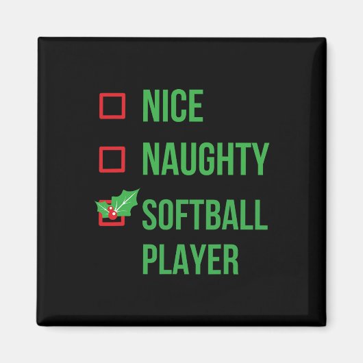 Softball Player Funny Pajama Weihnachtsgeschenk Magnet (Vorne)