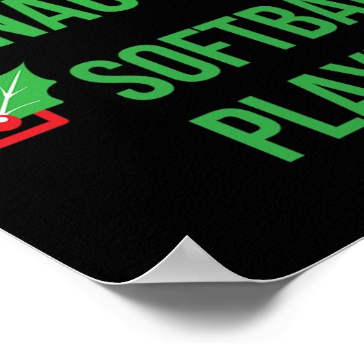 Softball Player Funny Pajama Weihnachtsgeschenk Poster (Ecke)