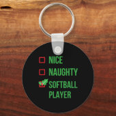 Softball Player Funny Pajama Weihnachtsgeschenk Schlüsselanhänger (Vorderseite)