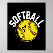 Softball Player Funny Softball T - Shirt.png Poster (Vorne)