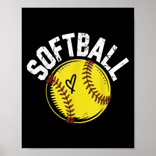 Softball Player Funny Softball T - Shirt.png Poster (Vorne)