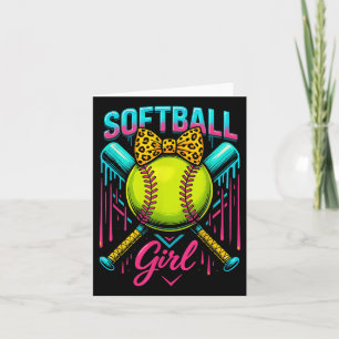 Softball Player Girl Ice Cream Softball Tropfen Karte