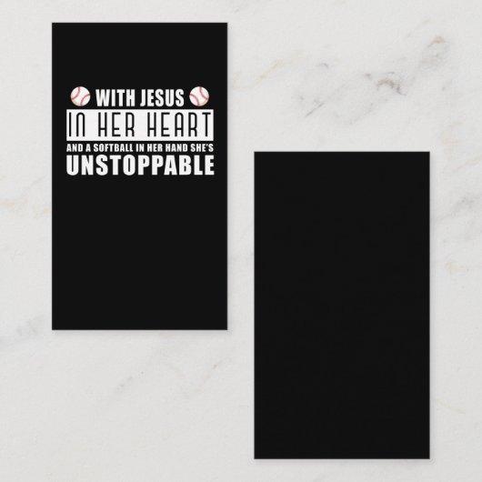 Softball Player Girl Jesus Religious Daughter Visitenkarte (Vorne/Hinten)