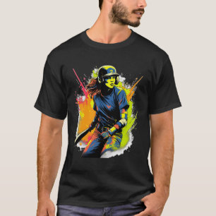 Softball Player Girls - farbenfroh T-Shirt