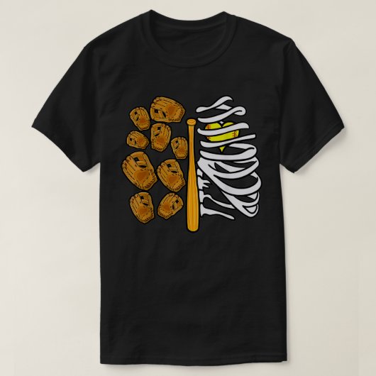 Softball Player Halloween Skeleton Kostüm Hallowe T-Shirt (Design vorne)