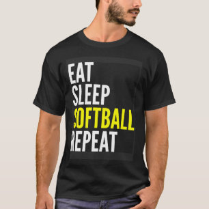 Softball Player isst schlafende Softball Wiederhol T-Shirt