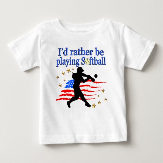 SOFTBALL PLAYER LIEBEN SOFTBALLDESIGN DER USA BABY T-SHIRT (Vorderseite)