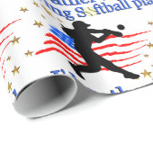 SOFTBALL PLAYER LIEBEN SOFTBALLDESIGN DER USA GESCHENKPAPIER (Rolleneckpunkt)
