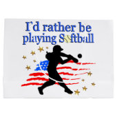 SOFTBALL PLAYER LIEBEN SOFTBALLDESIGN DER USA GROßE GESCHENKTÜTE (Rückseite)